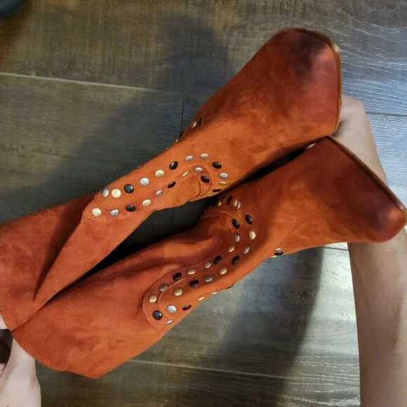 NEW Free People Dakota Boots Womens 9 Suede Slouch Boho Chic Hippie Western - Picture 5 of 10